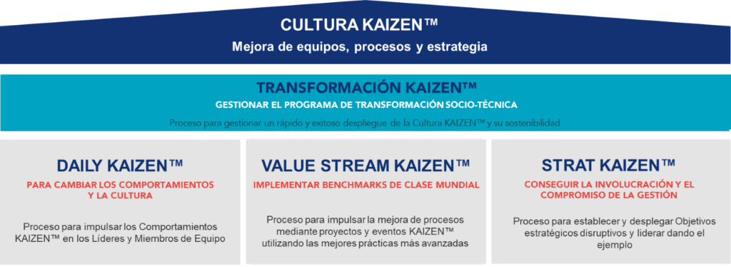 Representación gráfica del conjunto de programas para desarrollar e implementar una cultura de mejora continua 